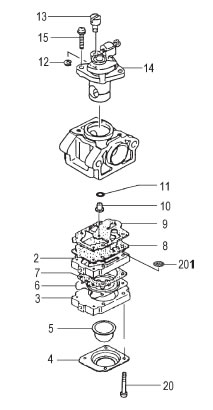 Carburetor Parts, 33cc